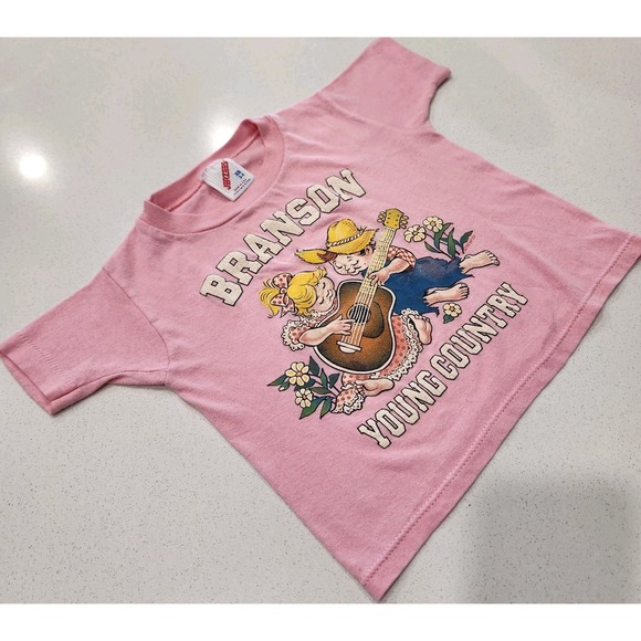 Vintage Jerzees Branson Missouri Young Country Pink Girls Size XS 2-4 Shirt - Picture 1 of 14